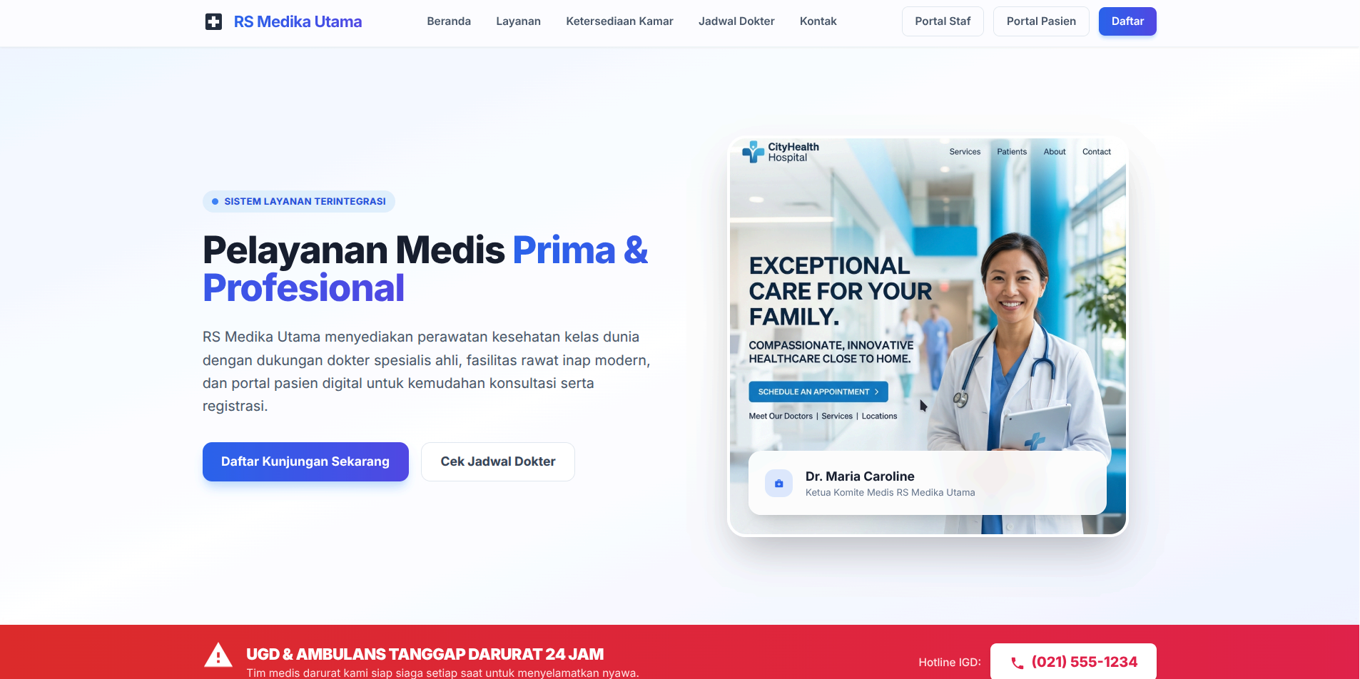 Hospital Portal — Enterprise SIMRS & Telemedicine Platform